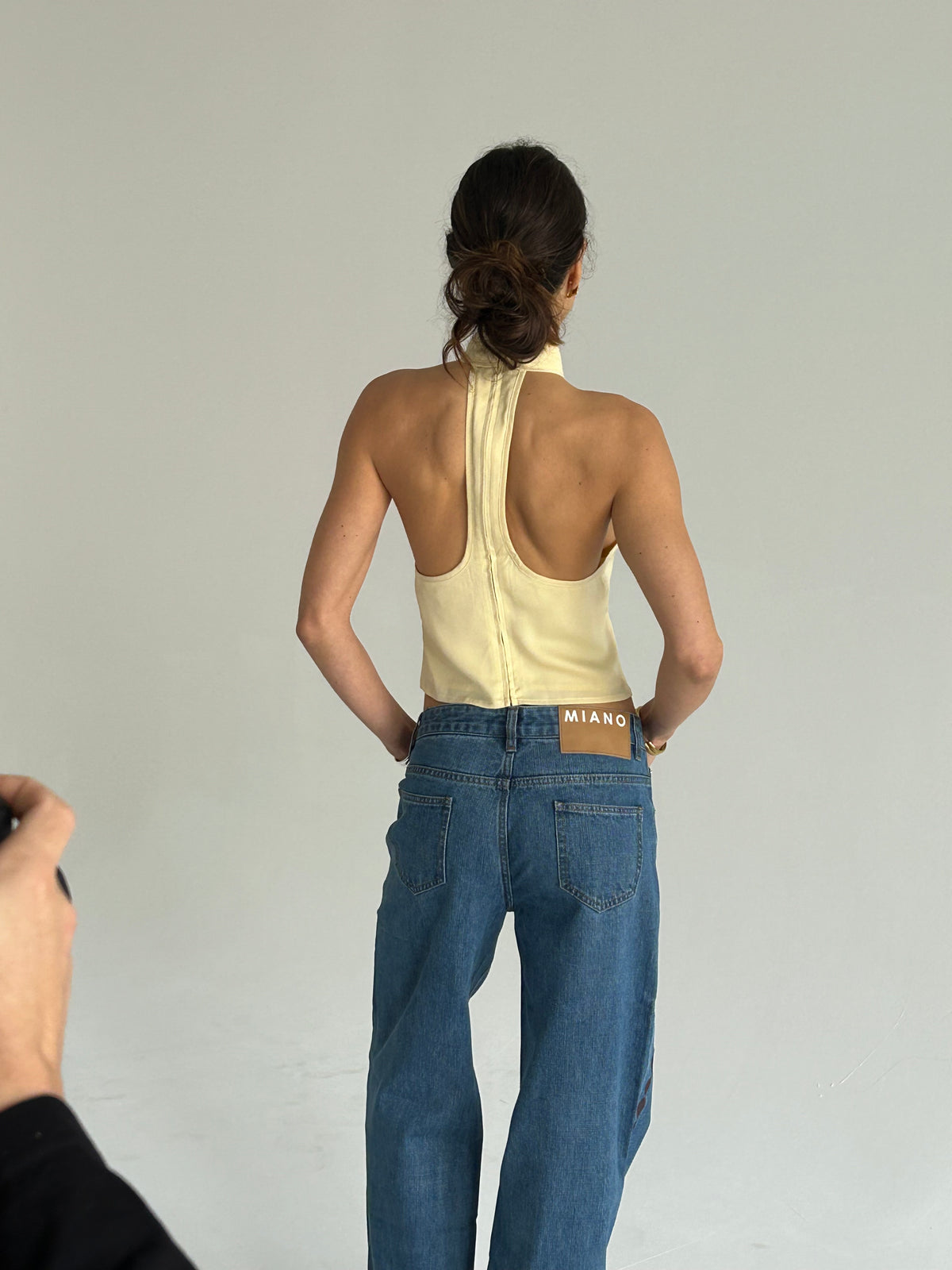 Women's butter yellow backless halter top – MIANO Lola Top